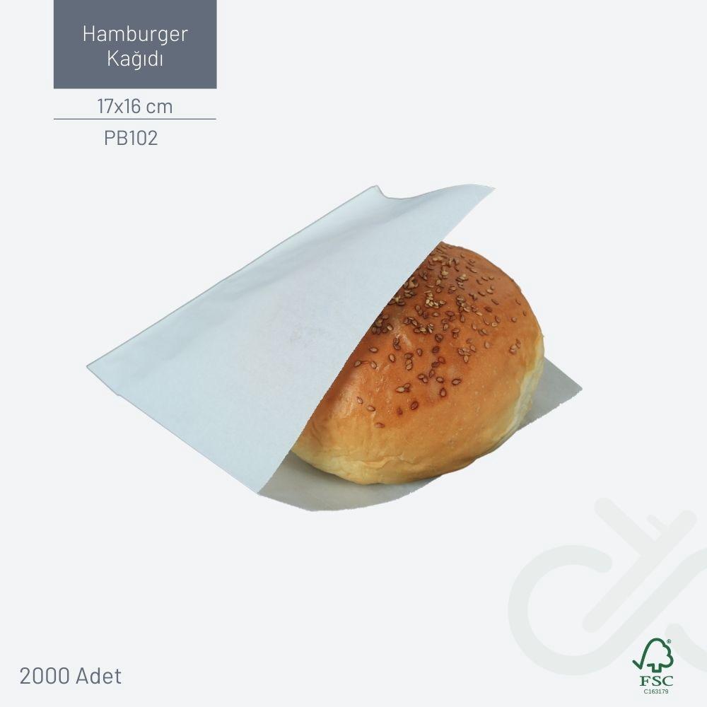 Hamburger & Poğaça Kese Kağıdı Beyaz 17x16cm (PB102)